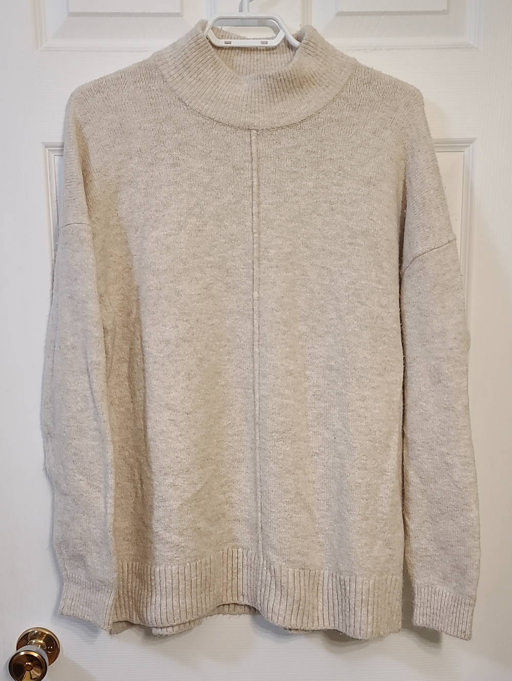 Contemporaine Simons Classic Cream Neutral Mock Neck Women’s Sweater